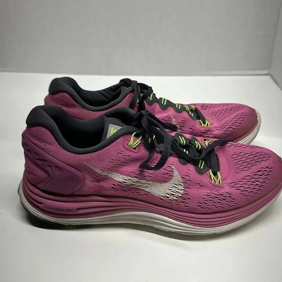 Nike Lunarglide 5 Sneakers Running Shoes Athletic Shoe Pink Green Womens Size 8 - Picture 6 of 12